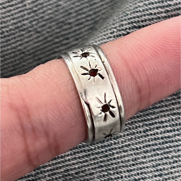 Vintage starburst 925 silver ring - Picture 5 of 6
